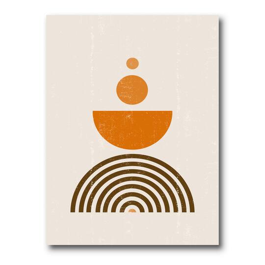 Designart - Abstract Rainbow Sun and Moon In Earth Tones V